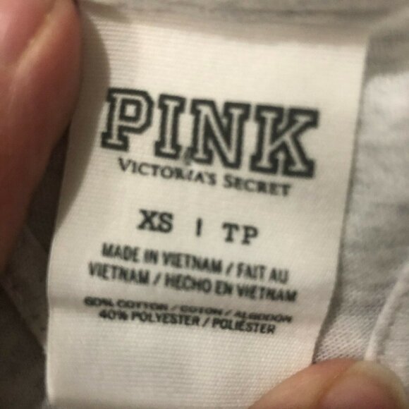 Victoria's Secret PINK I Hate Running Gray/Hot Pink Racerback Tank Size XS - Picture 5 of 6
